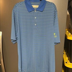 Men's Blue Striped Polo Shirt